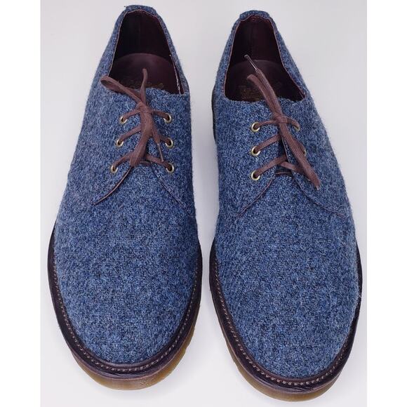 Rare DR. MARTENS HARRIS TWEED 3 Eye Oxford Blue Men's Size US10M/UK9/EUR43 EUC - Picture 7 of 13